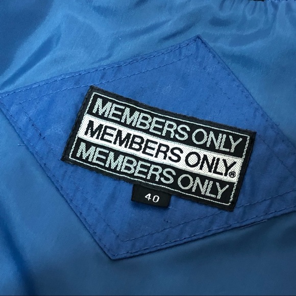 ◈SOLD◈ Vtg MEMBERS ONLY Navy Blue Racer Jacket - Mens Size 40 Windbreaker 1980s - Picture 5 of 10